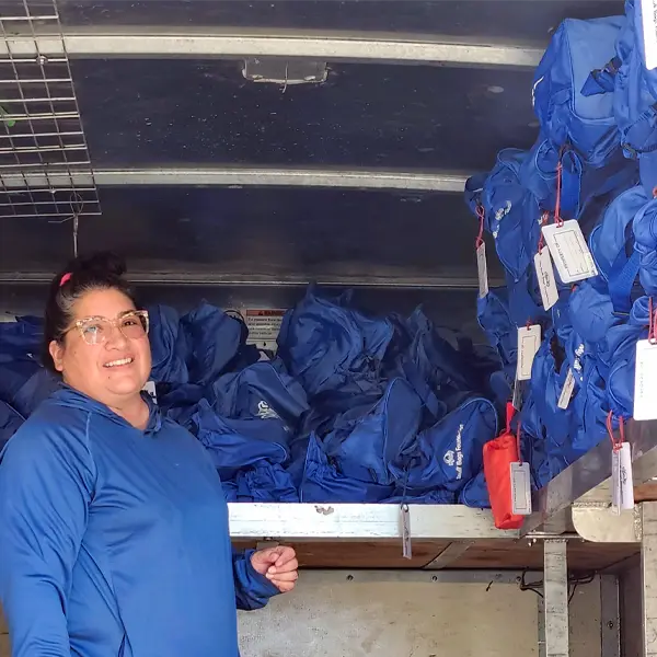 Partner Agency with a Vehicle Full of Bags for Distribution